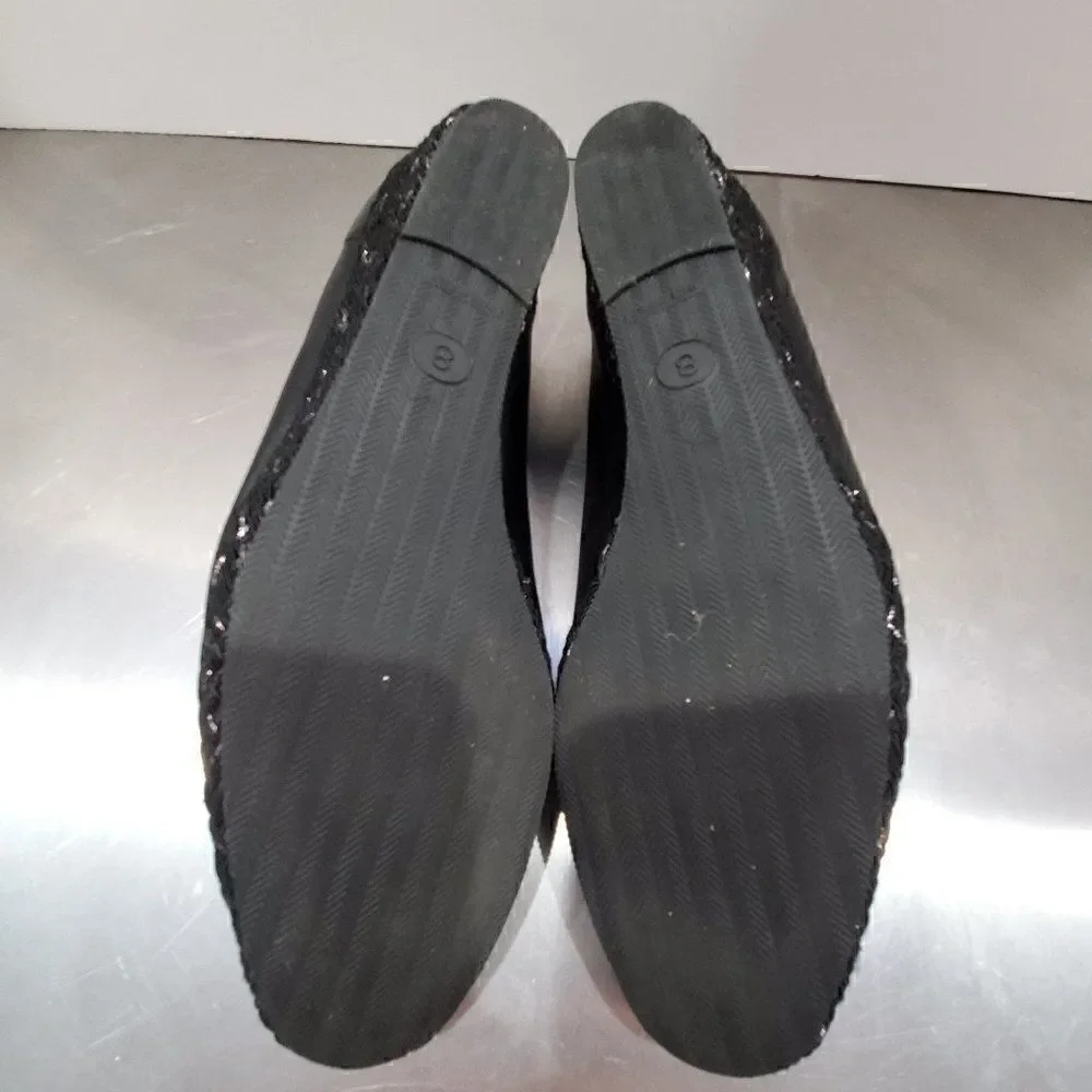 Sesto Meucci Black Espadrille Wedge 8 M